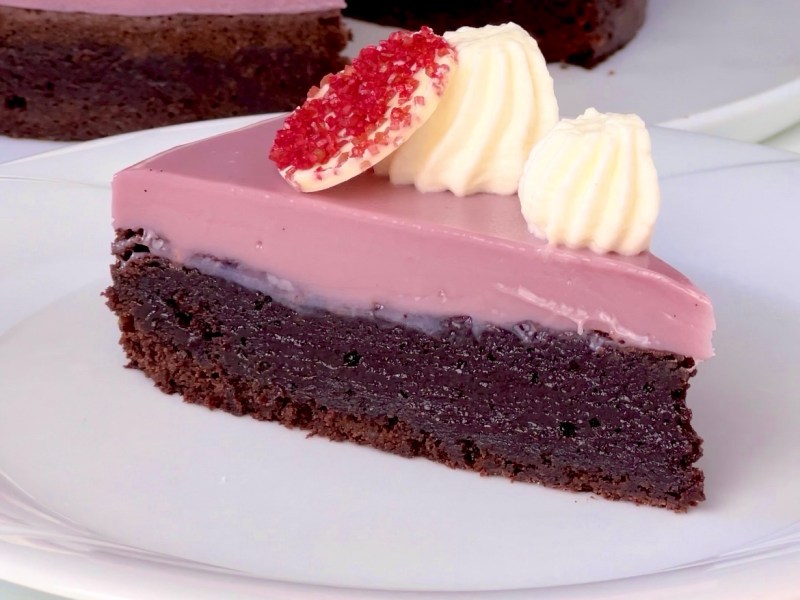 Kladdkaka med hallonganache